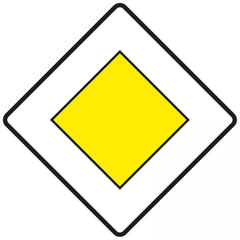 Verkehrszeichen VZ306 Vorfahrtstraße - 420x420 2 mm RA2